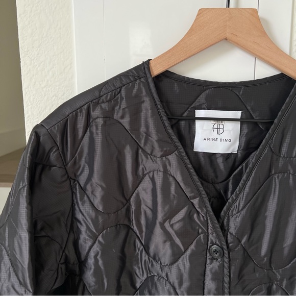 Anine Bing Andy Quilted Jacket in Black - Picture 6 of 8